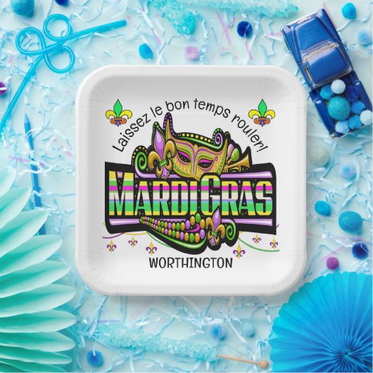 Mardi Gras Matches Theme Pappteller (Party)