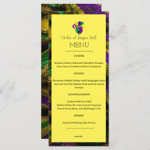 Mardi Gras Menu Menükarte