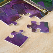 Mardi Gras Metal Keramik Farbenfrohe Feather Maske Puzzle (Seite)