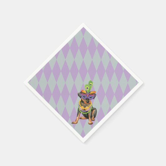 Mardi Gras Min Button Serviette (Ecke)
