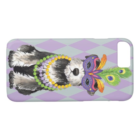Mardi Gras Mini Schnauzer Case-Mate iPhone Hülle (Rückseite (Horizontal))