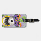 Mardi Gras Mini Schnauzer Gepäckanhänger (Vorderseite horizontal)