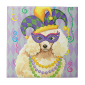 Mardi Gras Miniature Poodle Fliese (Vorderseite)