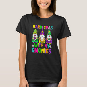 Mardi Gras mit meinen Gnomies Drei Gnome-Kostüm W T-Shirt