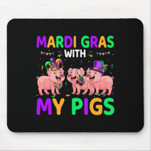 Mardi Gras mit meinen Schweinen drei Niedliche Sch Mousepad