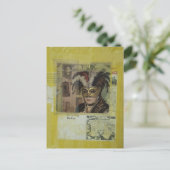 Mardi Gras Mixed Media Collage Postkarte (Stehend Vorderseite)