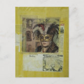 Mardi Gras Mixed Media Collage Postkarte (Vorderseite)