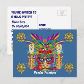 Mardi Gras Mojo Priestess View Notes Bitte Einladungspostkarte (Vorne/Hinten)