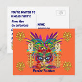 Mardi Gras Mojo Priestess View Notes Bitte Einladungspostkarte (Vorne/Hinten)