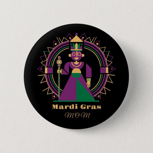 Mardi Gras Mom 2026 Queen Button (Vorderseite)