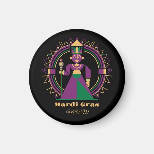 Mardi Gras Mom 2026 Queen Magnet (Vorne)