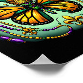 Mardi Gras Monarch Butterfly Jester Poster (Ecke)