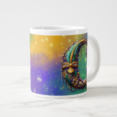 Mardi Gras Monogram Initial C Jumbo-Tasse (Vorderseite Rechts)
