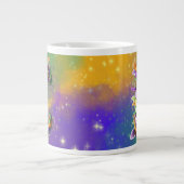 Mardi Gras Monogram Initial E Jumbo-Tasse (Vorderseite)
