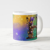 Mardi Gras Monogram Initial H Jumbo-Tasse (Vorderseite Rechts)