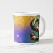 Mardi Gras Monogram Initial S Jumbo-Tasse (Vorderseite Rechts)