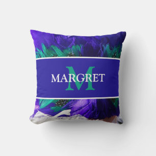 Mardi Gras Monogramm initial am Dienstag über lila Kissen