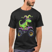 Mardi Gras Monster Truck Dinosaur rex T-Shirt (Vorderseite)