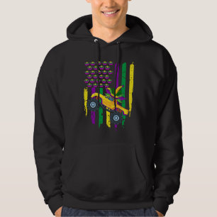 Mardi Gras Monster Truck Perlen Festival USA-Flagg Hoodie