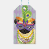 Mardi Gras Mops Geschenkanhänger (Vorderseite)
