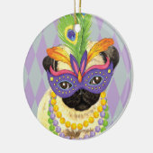 Mardi Gras Mops Keramikornament (Links)
