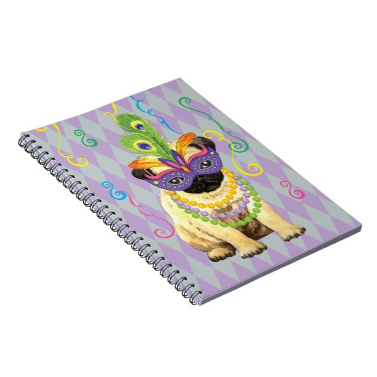 Mardi Gras Mops Notizblock (Rechte Seite)