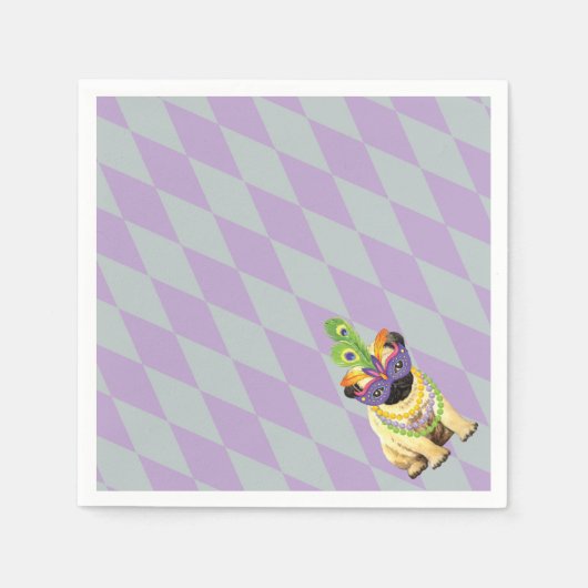 Mardi Gras Mops Serviette (Vorderseite)