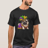 Mardi Gras Mops T-Shirt (Vorderseite)