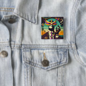 Mardi Gras Mr. Death Der rauchende Mann Button (Beispiel)