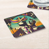 Mardi Gras Mr. Death the Raucher Man Rechteckiger Pappuntersetzer (angewinkelt)