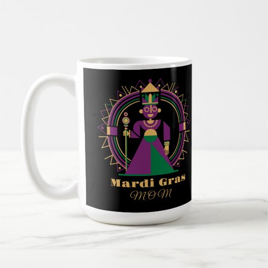 Mardi Gras Mutter 2026 Königin Kaffeetasse (Links)