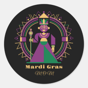 Mardi Gras Mutter 2026 Königin Runder Aufkleber