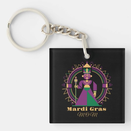Mardi Gras Mutter 2026 Königin Schlüsselanhänger (Vorderseite)