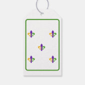Mardi Gras NAME Green Gold Purple Fleur de Lis Geschenkanhänger (Rückseite)