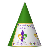 Mardi Gras NAME Green Gold Purple Fleur de Lis Partyhütchen (Links)