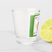 Mardi Gras NAME Green Gold Purple Fleur de Lis Schnapsglas (Links)