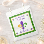 Mardi Gras NAME Grün Gold Lila Fleur de Lis Geschenktütchen (Ausgeschnitten)