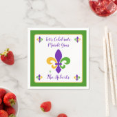 Mardi Gras NAME Grün Gold Lila Fleur de Lis Serviette (Beispiel)