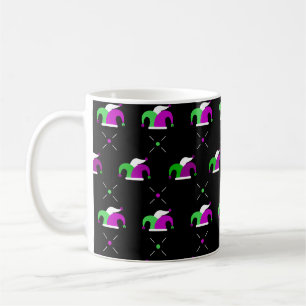 Mardi Gras Narrenhut Muster Tasse