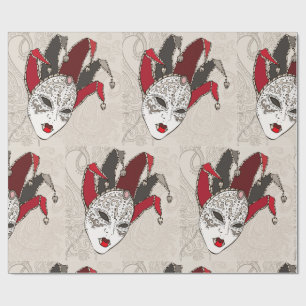 Mardi Gras Narrenmaske Venetianischer Karneval Geschenkpapier