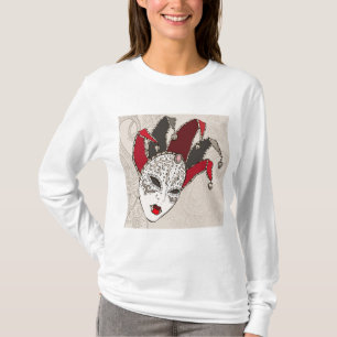 Mardi Gras Narrenmaske Venetianischer Karneval T-Shirt