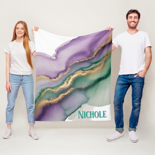 Mardi Gras New Orleans Alcohol Ink Fleecedecke (Beispiel)