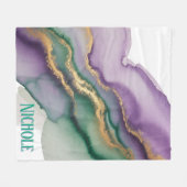 Mardi Gras New Orleans Alcohol Ink Fleecedecke (Vorderseite (Horizontal))