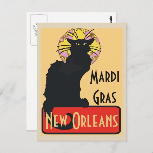 Mardi Gras New Orleans Chat Noir Edit Text Poster Postkarte (Vorne/Hinten)