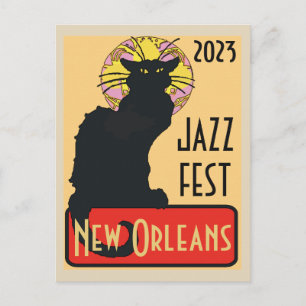 Mardi Gras New Orleans Chat Noir Edit Text Poster Postkarte