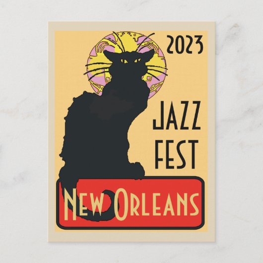 Mardi Gras New Orleans Chat Noir Edit Text Poster Postkarte (Vorderseite)