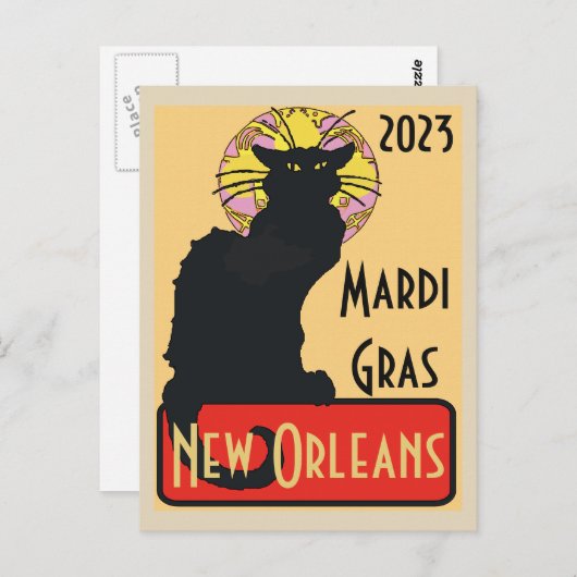 Mardi Gras New Orleans Chat Noir Edit Text Poster Postkarte (Vorne/Hinten)