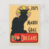 Mardi Gras New Orleans Chat Noir Edit Text Poster Postkarte (Vorderseite)