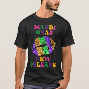 Mardi Gras New Orleans Festival Moon and Stars T-Shirt