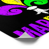 Mardi Gras New Orleans Funny Football Gift  Poster (Ecke)